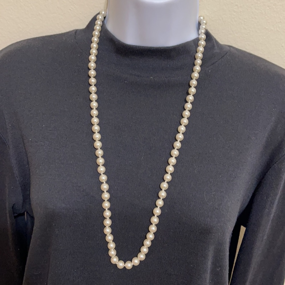 🟠10 for 10🟠 White Pearl Like Long Necklace
